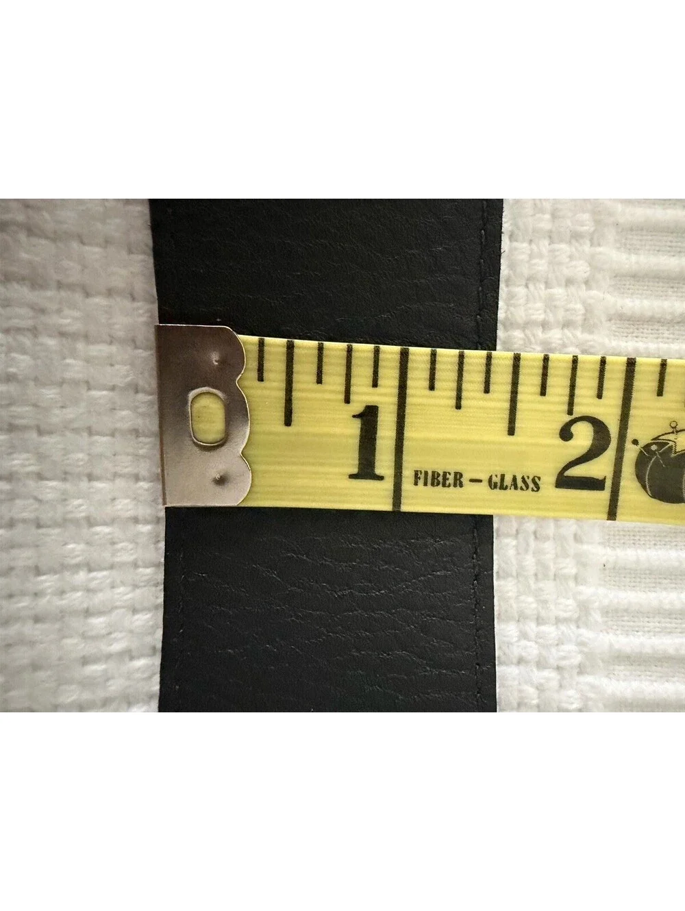 Eileen Fisher Womens Black Leather Belt Large Double O-Ring Brass Buckle Wide 1X